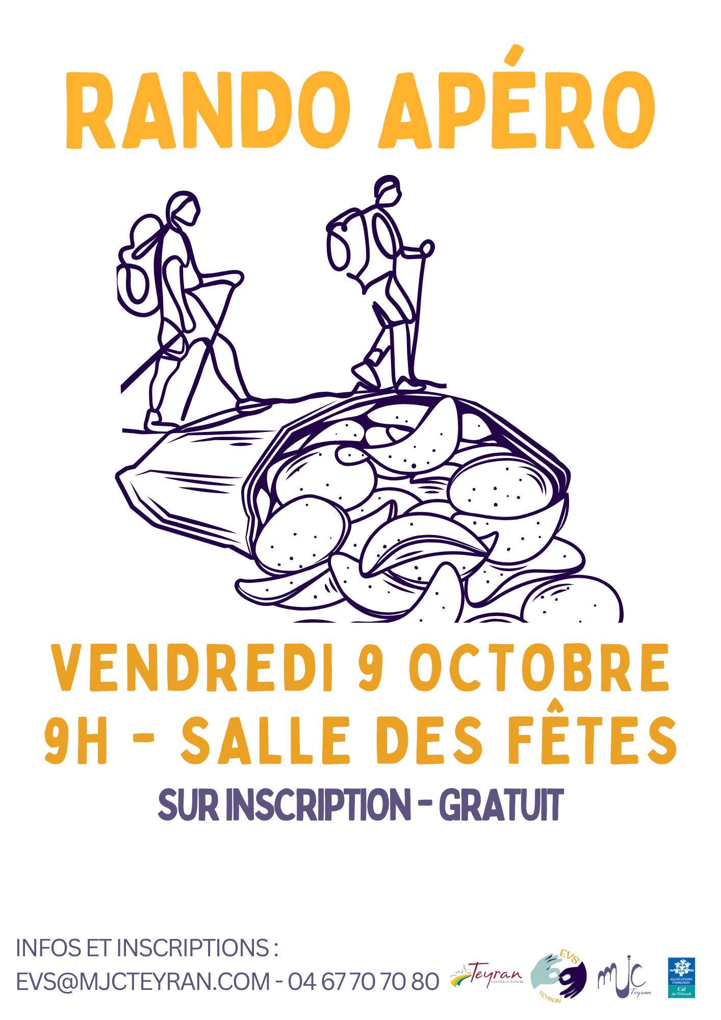 Rando apéro, vendredi 9 octobre à 9h à la salle des fêtes